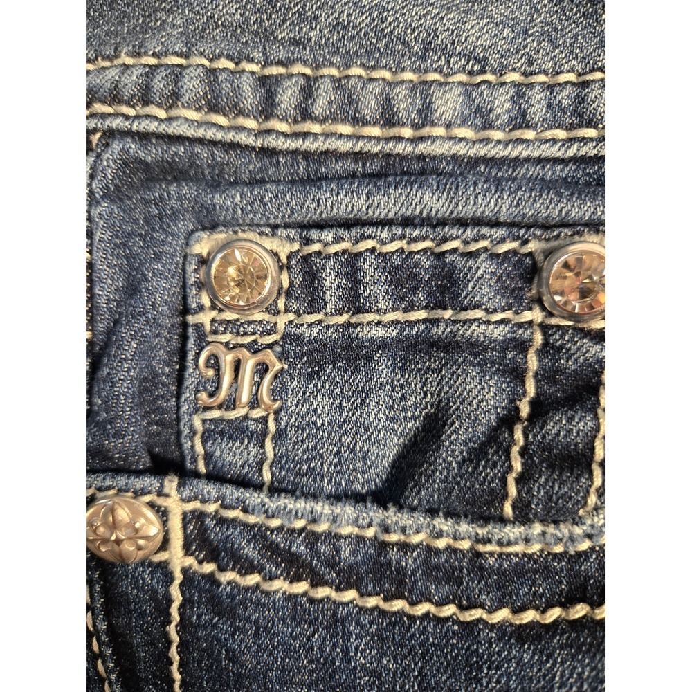 Miss Me Womens Dark Wash Embroidered Western Bootcut Jeans Blue Size 29/30